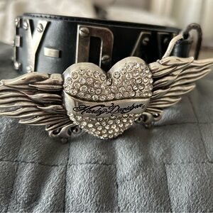 Harley-Davidson Black and Silver Winged Heart Belt